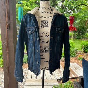 Denim Fur Lined Jacket
